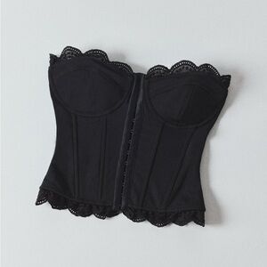 Good American - Matte Jersey Lace Trim Bustier